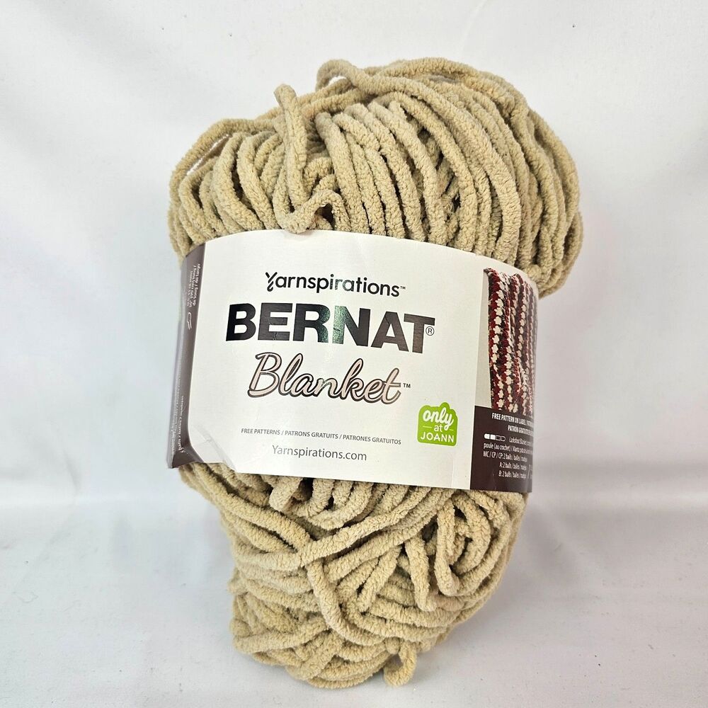 Bernat Blanket Yarn Almond 10.5 oz 220 Yards Super Bulky 6 Chenille